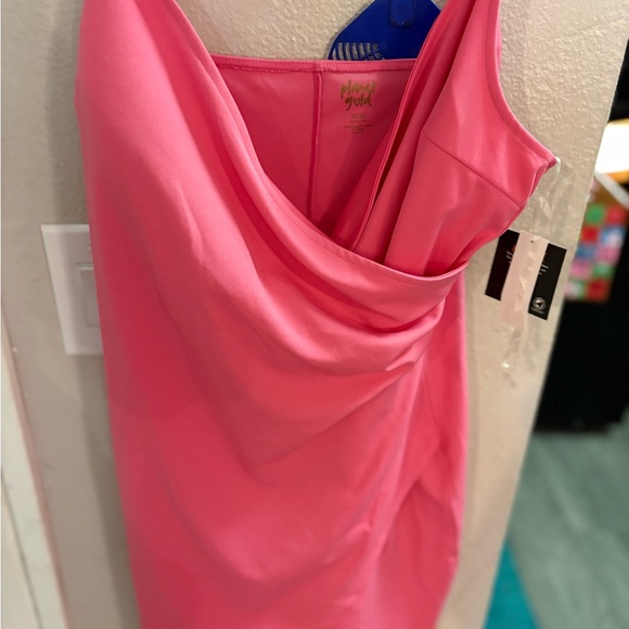Planet Gold Dresses & Skirts - Planet Gold One Shoulder Pink Dress